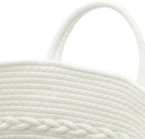Cesto de arrumação Ø43x38 cm algodão cinzento e branco
