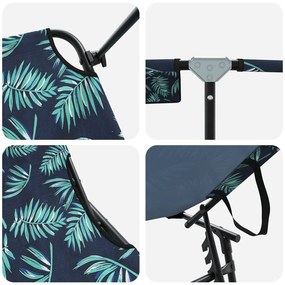 Espreguiçadeiras Dobráveis 2 pcs com Padrão de Folhas 600D Tecido Oxfo