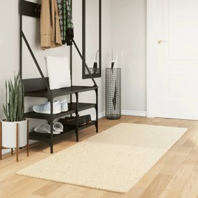 vidaXL Tapete pelo curto macio e lavável HUARTE 80x200 cm cor creme