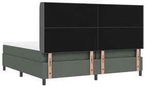 Cama Box com Colchão Cinza Escuro 200x200 cm em Tecido
