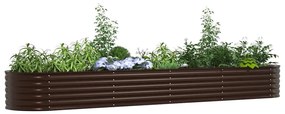 Cama Elevada de Jardim Marrom vidaXL 400x80x44 cm Aço Galvanizado