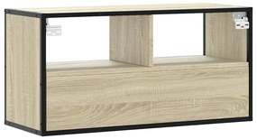 Móvel p/ TV 80x31x39,5 cm deriv. madeira/metal carvalho sonoma
