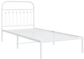 Estrutura de cama com cabeceira 90x200 cm metal branco