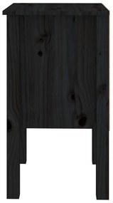 Mesa de cabeceira 40x35x61,5 cm madeira de pinho maciça preto