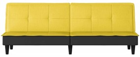 Sofá-cama tecido amarelo-claro