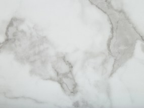Mesa de jantar em vidro com efeito mármore e pés cromados 160 x 90 cm SABROSA Beliani