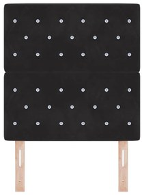 Cabeceira LED preta, 80 cm, em veludo