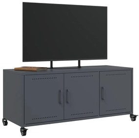 Móvel de TV 100,5x39x43,5 cm aço laminado a frio antracite