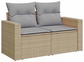 Conjunto de Sofá de Jardim vidaXL de 10 Peças com Almofadas Bege Ratta
