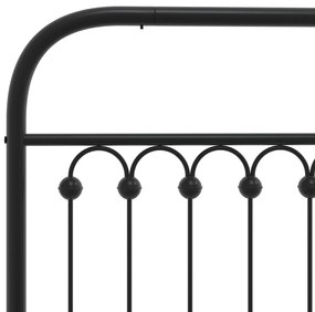 Estrutura de cama com cabeceira e pés 150x200 cm metal preto