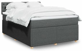 Cama com molas/colchão 160x200 cm tecido cinzento-escuro