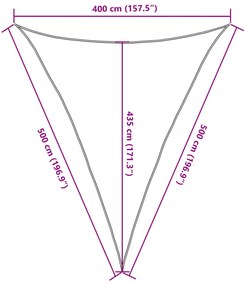 Para-sol estilo vela 160 g/m² 4x5x5 m PEAD creme