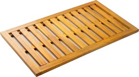 Outsunny Tapete de Banho em Madera de Acacia 91x51 cm Tapete de Duche Antideslizante com Ripas para Drenagem Madeira | Aosom Portugal