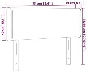 Cabeceira de cama c/ abas tecido 93x16x78/88 cm creme