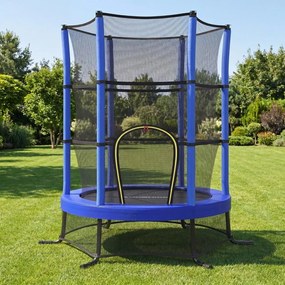 Trampolim infantil, trampolim de jardim de 174 cm com rede de segurança, Azul