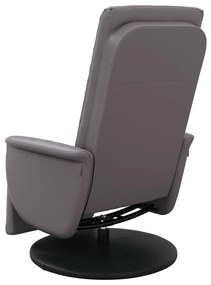Cadeira massagens reclinável c/apoio pés couro artificial cinza