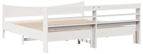 Estrutura de cama com cabeceira 180x200cm pinho maciço branco