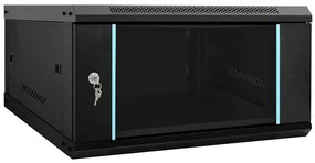 vidaXL Armário de Rede com armazenamento Preto 60 x 60 x 35 cm Aço