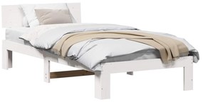 vidaXL Estrutura da Cama Branco 90 x 200 cm Madeira de Pinheiro Sólida