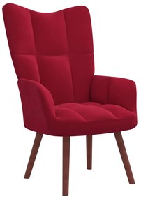 328056 vidaXL Cadeira de descanso veludo vermelho tinto