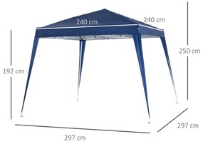 Tenda Dobrável Pop Up 3x3 m – Azul – Para Jardim, Campismo, Festas e E