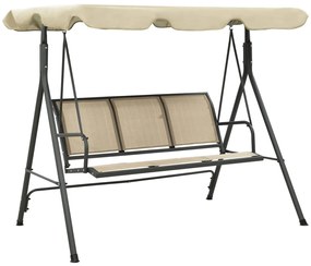 Cadeira de baloiço para jardim c/ toldo cor antracite e areia