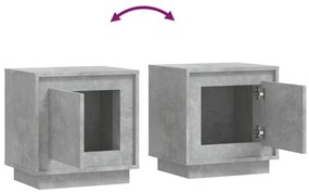 Mesa de cabeceira 44x35x45 cm derivados madeira cinza cimento