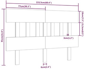 Cabeceira de cama 153,5x3x81 cm pinho maciço branco