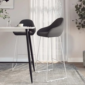 vidaXL Bancos de bar 2 pcs veludo cinzento-escuro