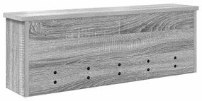 Cabideiro de Parede Sonoma cinzento 75 x 16 x 26 cm
