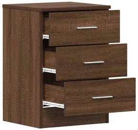 Mesa cabeceira 2pcs 38x35x56cm deriv. madeira carvalho castanho