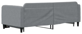 Sofá-cama com gavetão 90x190 cm tecido cinzento-claro