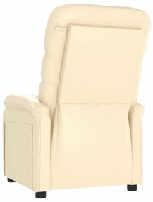 Poltrona reclinável couro artificial cor creme