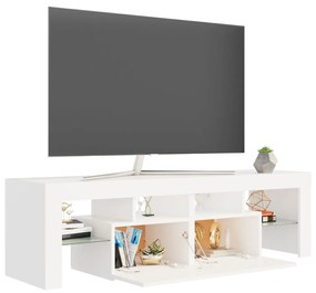 Móvel de TV Luna com luzes LED de 140cm - Branco - Design Moderno