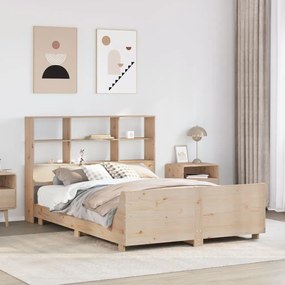 vidaXL Cama sem colchão 140x200 cm madeira de pinho maciça