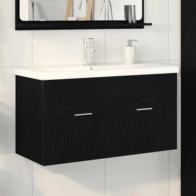 vidaXL Armário de lava-louça Carvalho Preto 90 x 38.5 x 46 cm