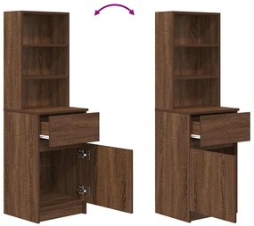 Mesa cabeceira 39x35x125cm derivados madeira carvalho castanho