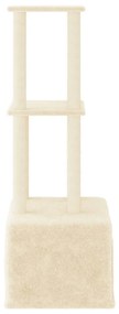 Árvore para gatos c/ postes arranhadores sisal 133,5 cm creme