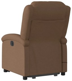 Poltrona reclinável massagens tecido castanho