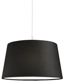Candeeiro de suspensão moderno branco com cúpula preta 45 cm - Pendant Moderno