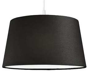 Candeeiro de suspensão moderno branco com cúpula preta 45 cm - Pendant