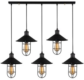 Candeeiro Suspenso Ayazma – Preto – 94 x 24 cm