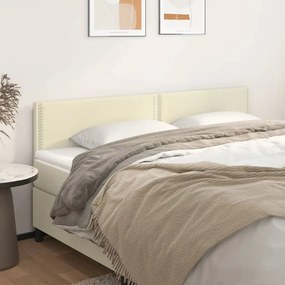 vidaXL Cabeceira de cama 2 pcs couro artificial 80x5x78/88 cm creme