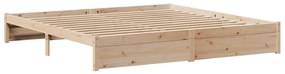 Estrutura de cama com cabeceira 180x200 cm pinho maciço