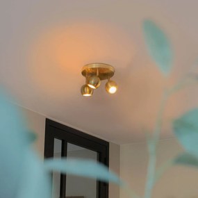 Projetores redondos retro em latão com placa de teto 3-luzes - Gissi