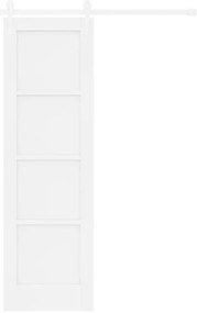 Porta Deslizante vidaXL com Conjunto de Hardware Branca 61x198,5 cm Ma