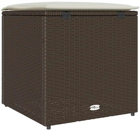 Caixa de Armazenamento Externa Marrom e Creme Rattan Médio