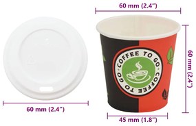 Copos de café de papel com tampas 1000 pcs 4oz 120ml