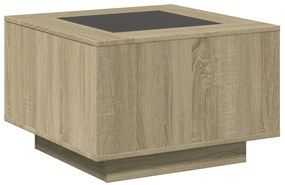 Mesa de centro c/ LEDs 60x60x40 cm derivados de madeira