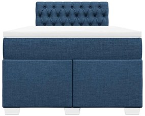 Cama boxspring com colchão 120x190 cm tecido azul